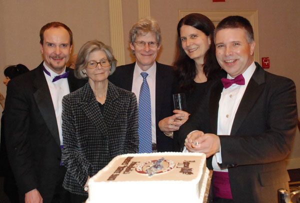 Ben and Brad with (l to r) Mary Ellin Barrett (daughter of Irving Berlin), Ted Chapin (President of Rodgers & Hammerstein Organization/Irving Berlin Music), and Katherine Swett (daughter of Mary Ellin).