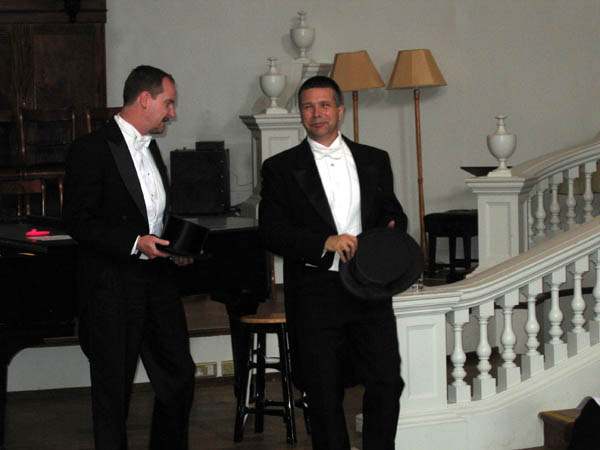 Ben and Brad performing Fred Astaire songs at the Holywell Music Room, June 25, 2008